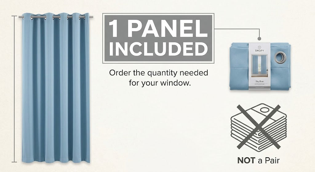 1 Panel 100% Blackout Curtains with Grommet Top, Solid Privacy Curtain for Bedroom, Living Room & Home Decor, Lightweight Polyester Drapes