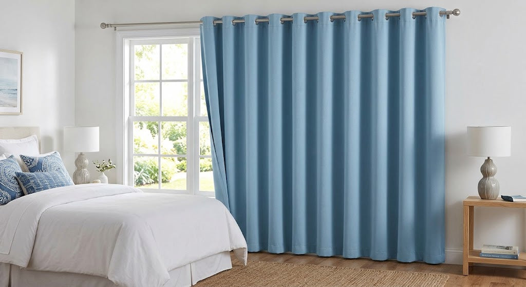 1 Panel 100% Blackout Curtains with Grommet Top, Solid Privacy Curtain for Bedroom, Living Room & Home Decor, Lightweight Polyester Drapes