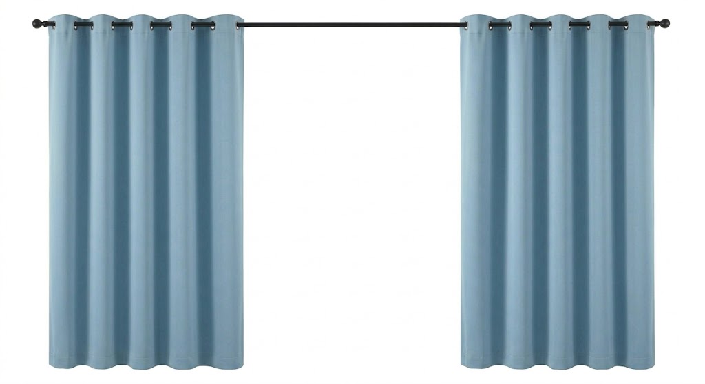 2 Panels Modern Blackout Curtains – Heat-Resistant & UV Protection Light Blocking Window Drapes for Bedroom and Living Room, 100% Polyester (Sky Blue)