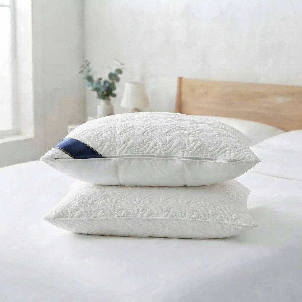 Twisted Hotel Star Home Use Pillow Core - 48x74cm Soft Supportive Bed Pillow, 100% Polyester Fiber Sleeping Pillow for Dormitory & Single Bed (Twisted White)