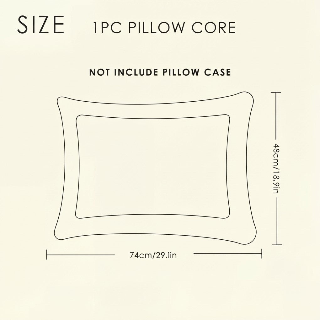 Twisted Hotel Star Home Use Pillow Core - 48x74cm Soft Supportive Bed Pillow, 100% Polyester Fiber Sleeping Pillow for Dormitory & Single Bed (Twisted White)