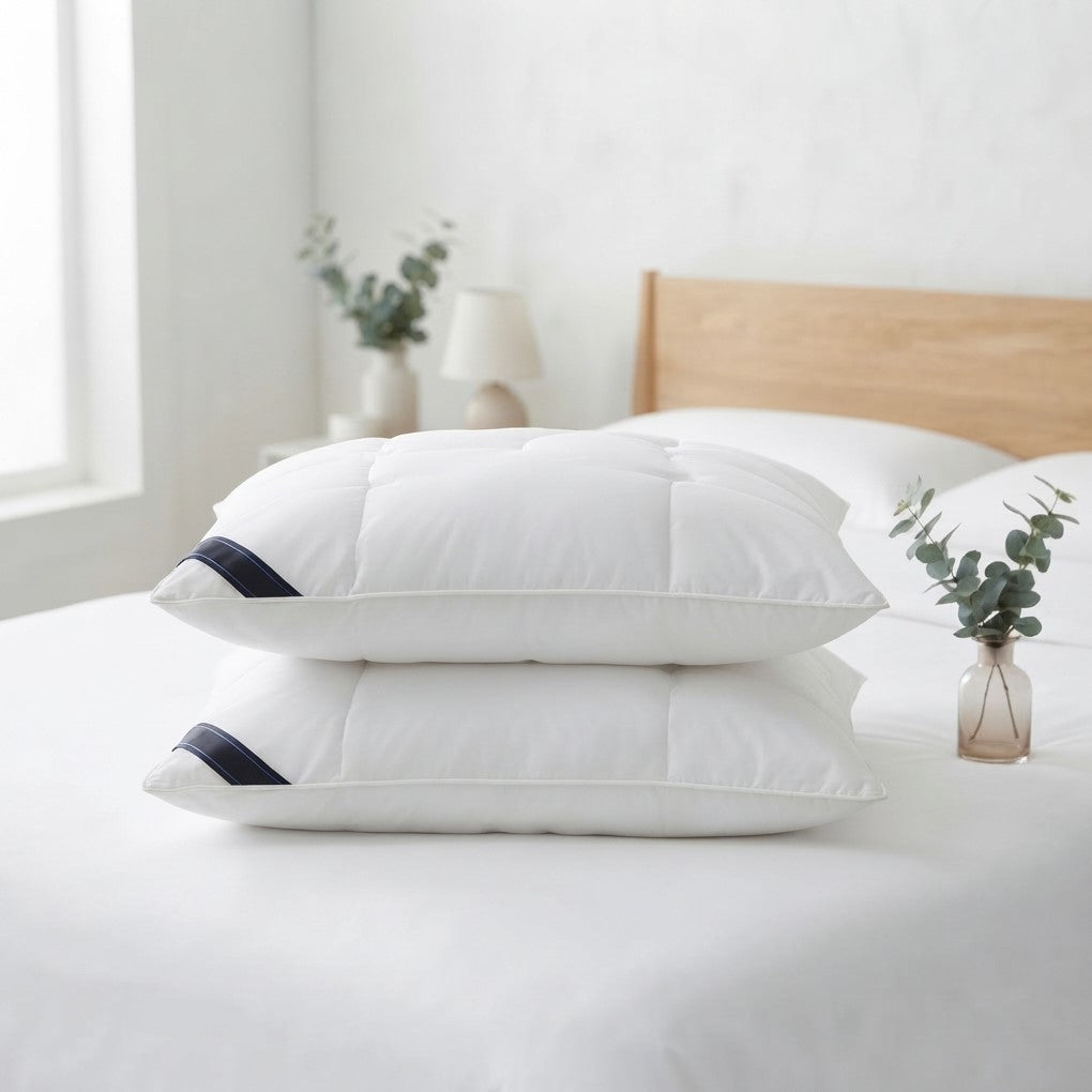 Twisted Hotel Star Home Use Pillow Core - 48x74cm Soft Supportive Bed Pillow, 100% Polyester Fiber Sleeping Pillow for Dormitory & Single Bed (Twisted White)