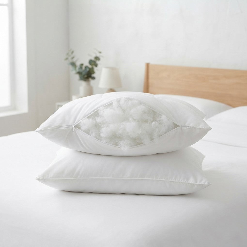Twisted Hotel Star Home Use Pillow Core - 48x74cm Soft Supportive Bed Pillow, 100% Polyester Fiber Sleeping Pillow for Dormitory & Single Bed (Twisted White)