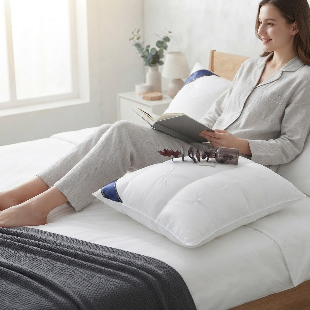 Twisted Hotel Star Home Use Pillow Core - 48x74cm Soft Supportive Bed Pillow, 100% Polyester Fiber Sleeping Pillow for Dormitory & Single Bed (Twisted White)