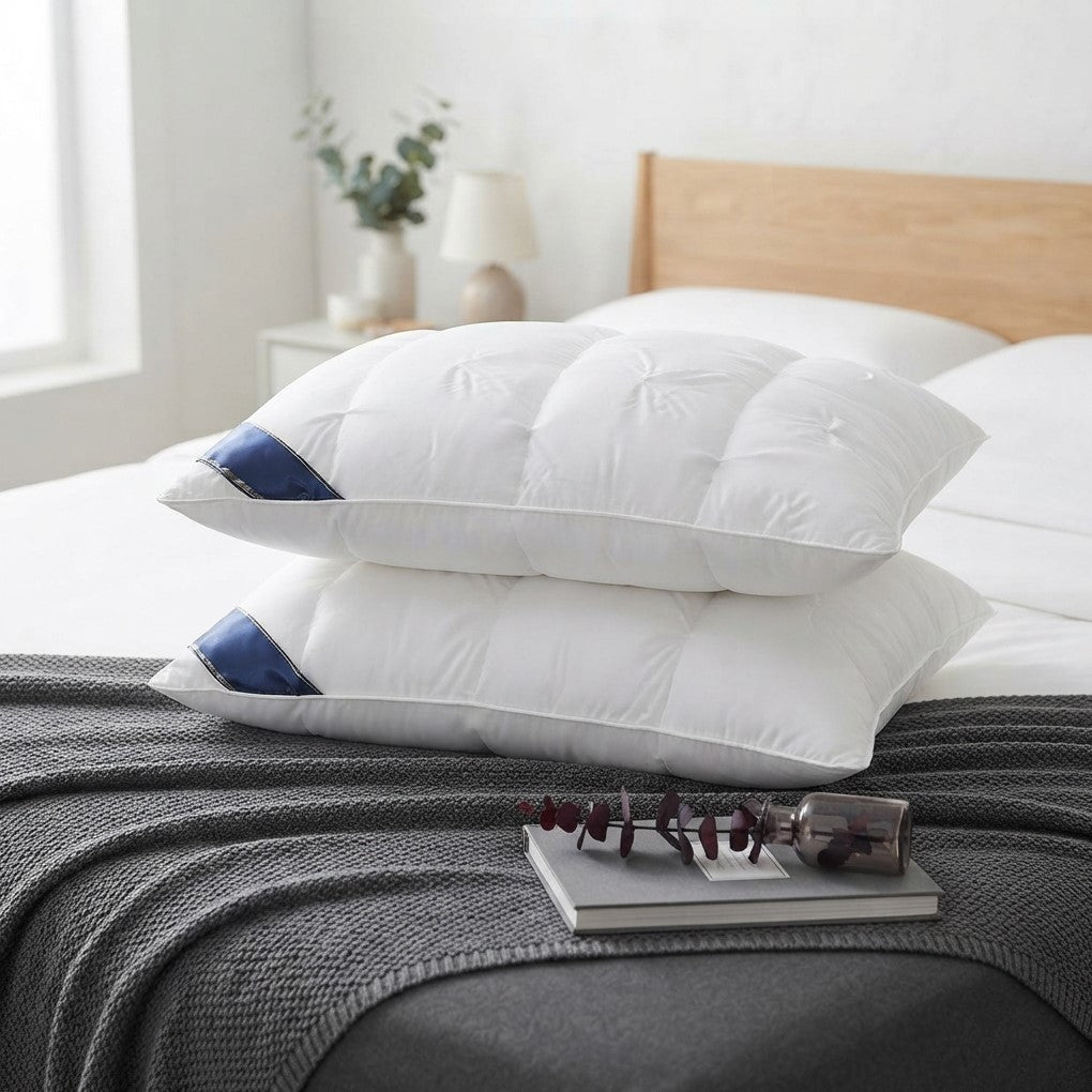 Twisted Hotel Star Home Use Pillow Core - 48x74cm Soft Supportive Bed Pillow, 100% Polyester Fiber Sleeping Pillow for Dormitory & Single Bed (Twisted White)